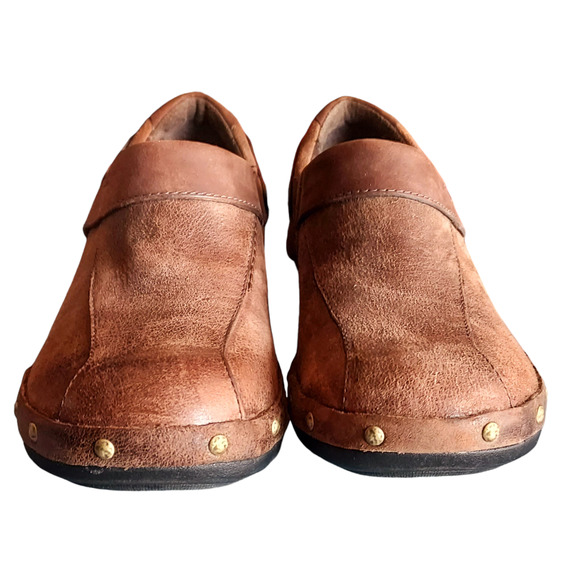 Merrell Luxe Wrap Espresso Brown Oiled Nubuck Leather Womens Clogs Stud Trim 7.5 - Picture 4 of 9